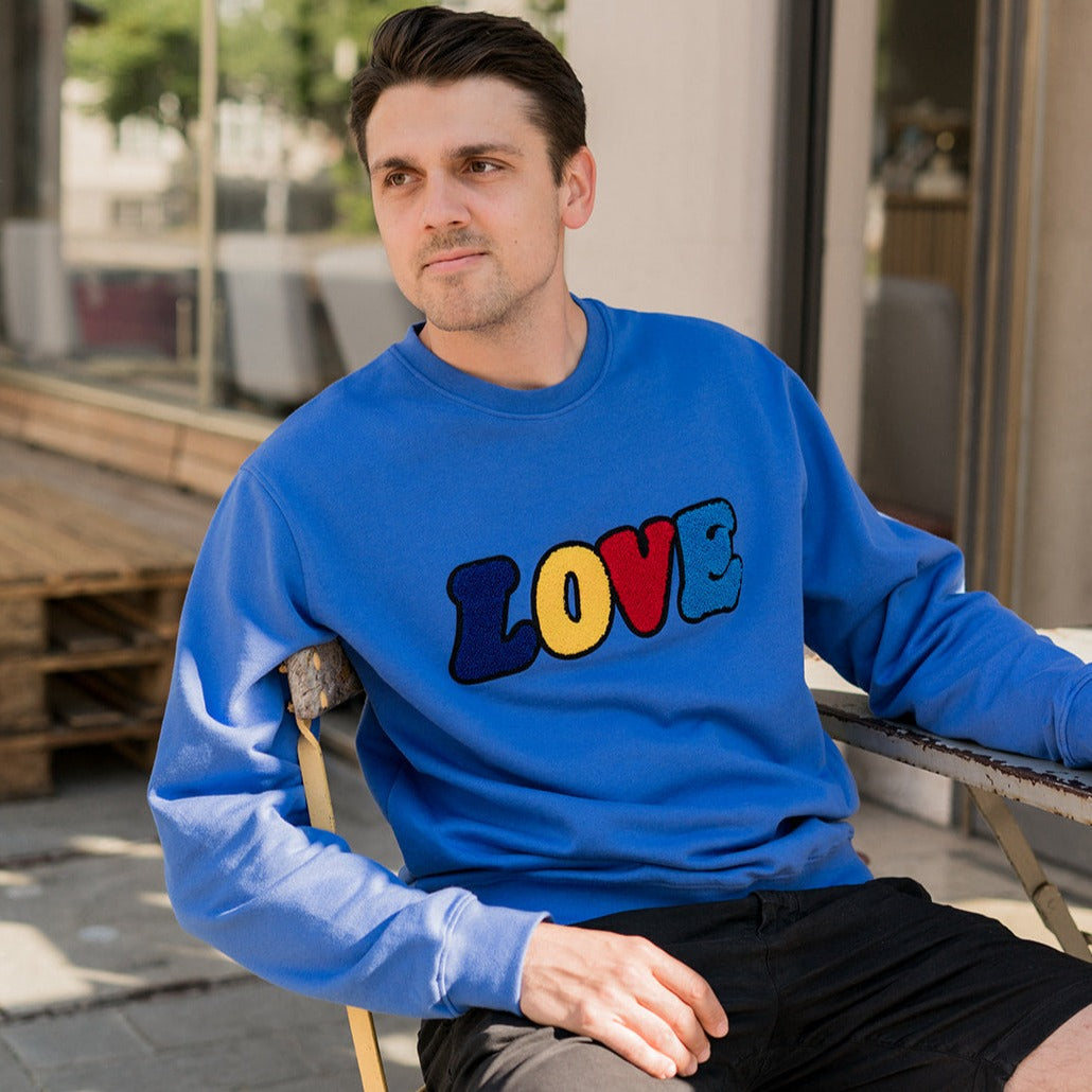 SWEATSHIRT ADULTS Unisex LOVE Royal Blue