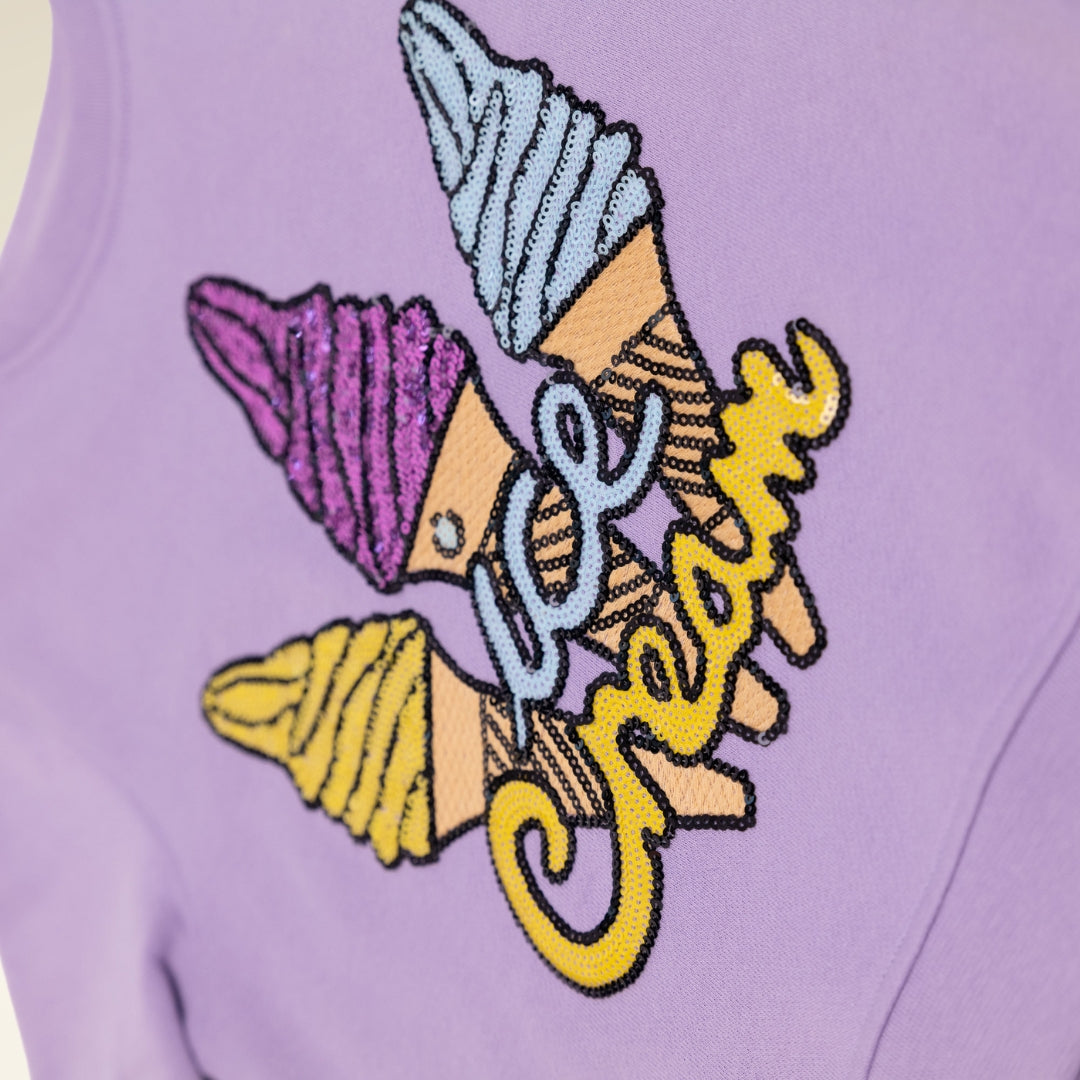 KIDS SWEATSHIRT ICECREAM Lavender