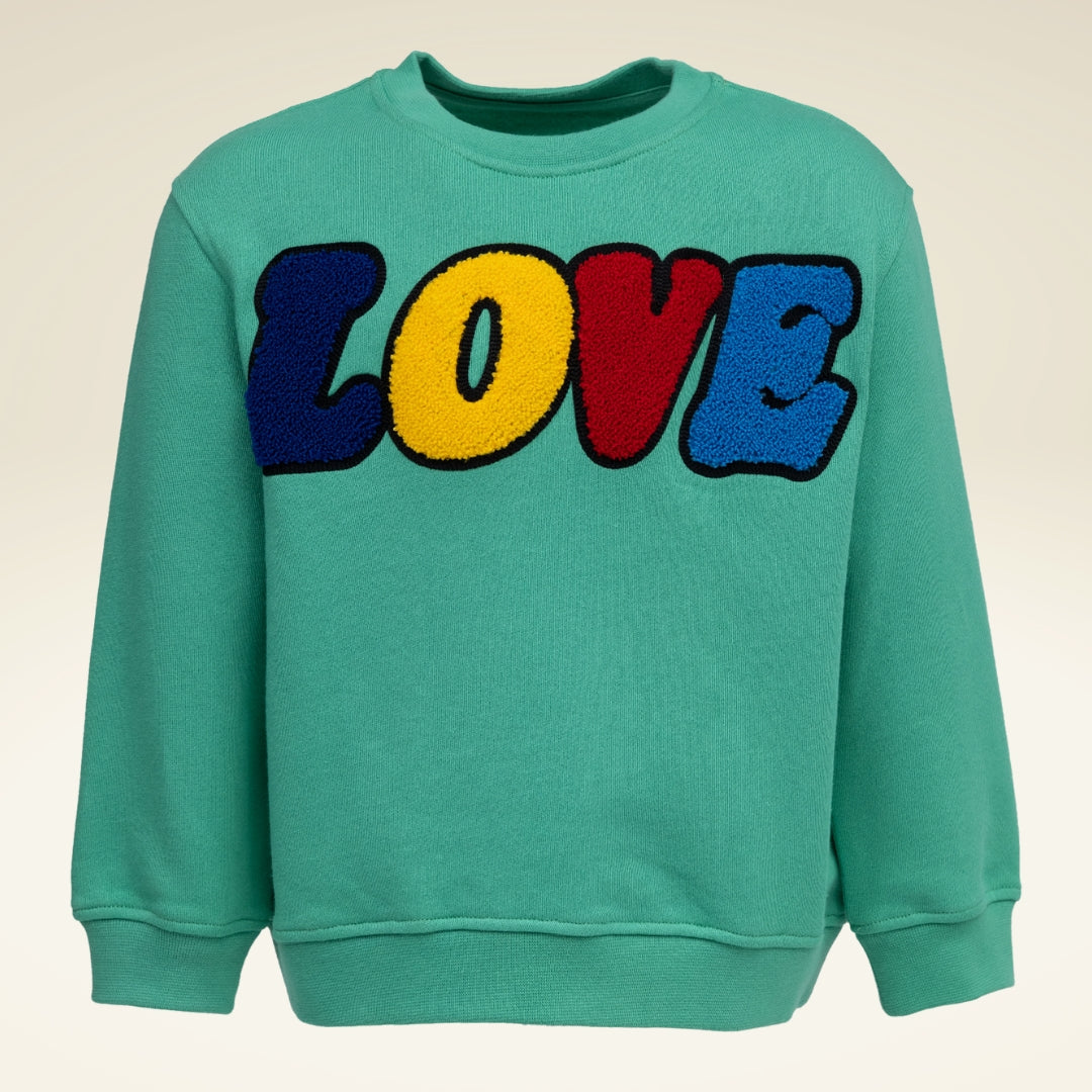 Kinder Sweatshirt aus Bio-Baumwolle mit Motiv Love